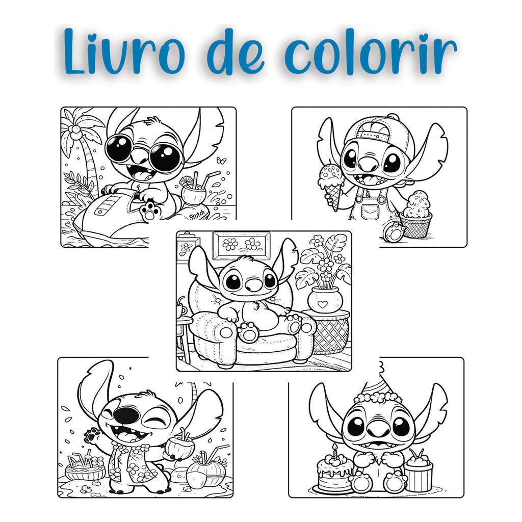 🖍️ Livro de Colorir do Stitch - Edição Premium e Exclusiva!