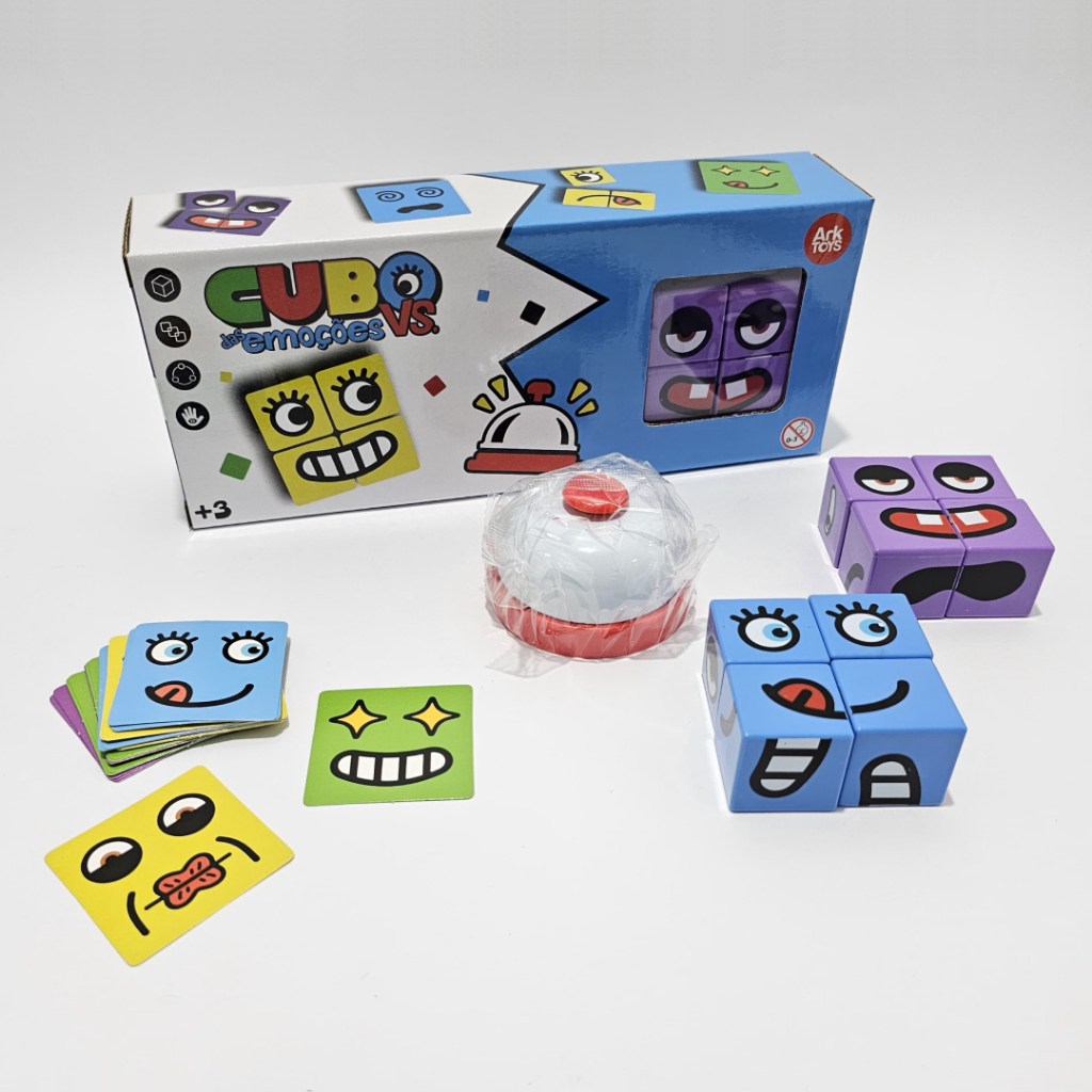 Cubo das Emoções  Desafio Educativo Jogo de Cartas e Quebra Cabeça