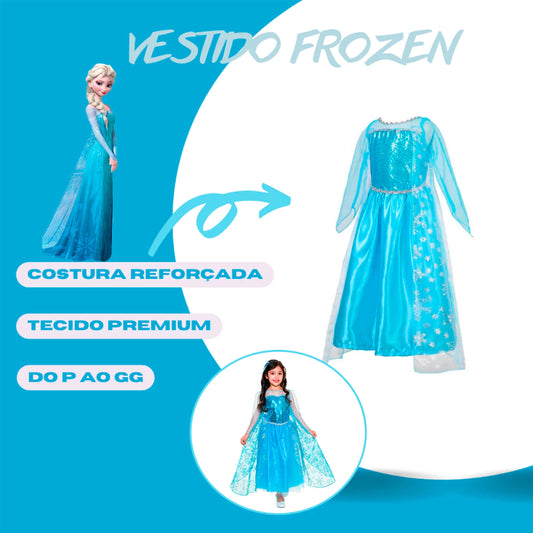 Fantasia vestido Rainha Elsa - Frozen